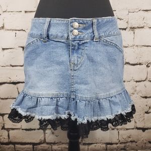 YMI denim skirt with lace